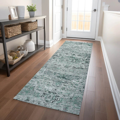 Raeor Teal Washable Indoor-Outdoor Rug