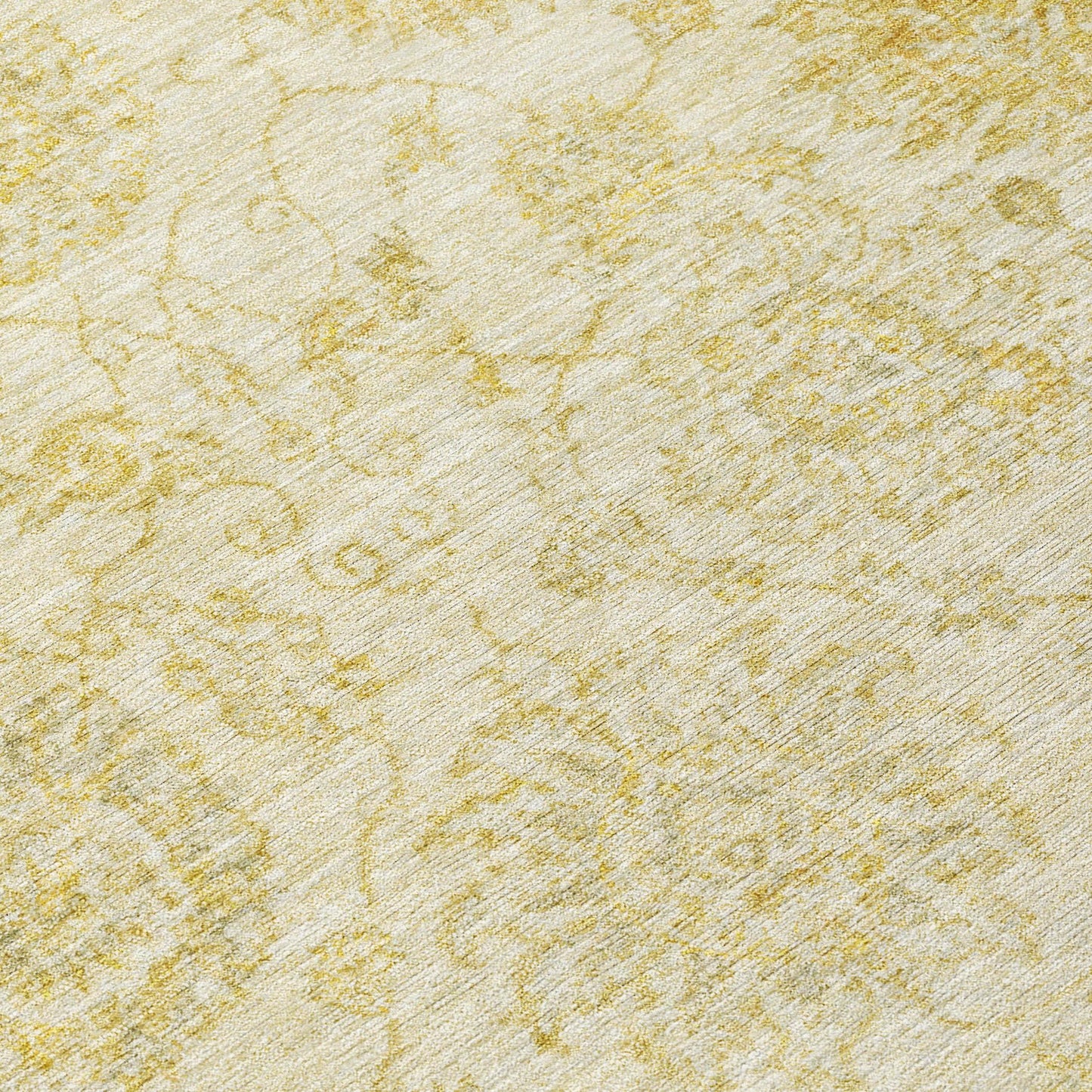 Raeora Gold Washable Indoor-Outdoor Rug