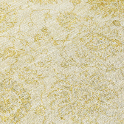 Raeora Gold Washable Indoor-Outdoor Rug