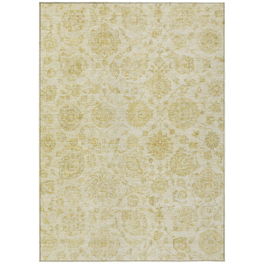 Raeora Gold Washable Indoor-Outdoor Rug
