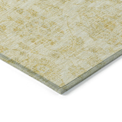 Raeora Gold Washable Indoor-Outdoor Rug