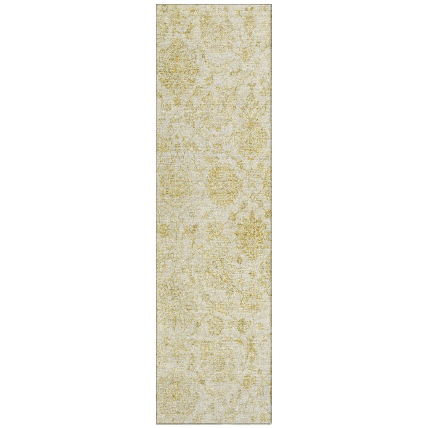 Raeora Gold Washable Indoor-Outdoor Rug