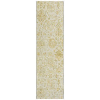 Raeora Gold Washable Indoor-Outdoor Rug