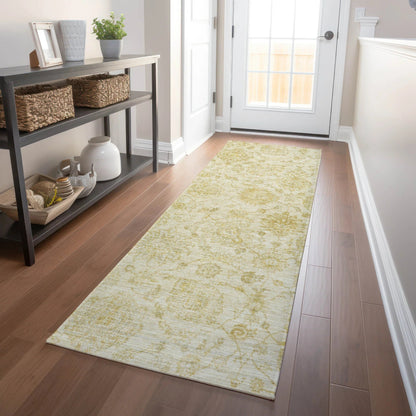 Raeora Gold Washable Indoor-Outdoor Rug