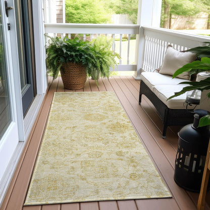 Raeora Gold Washable Indoor-Outdoor Rug