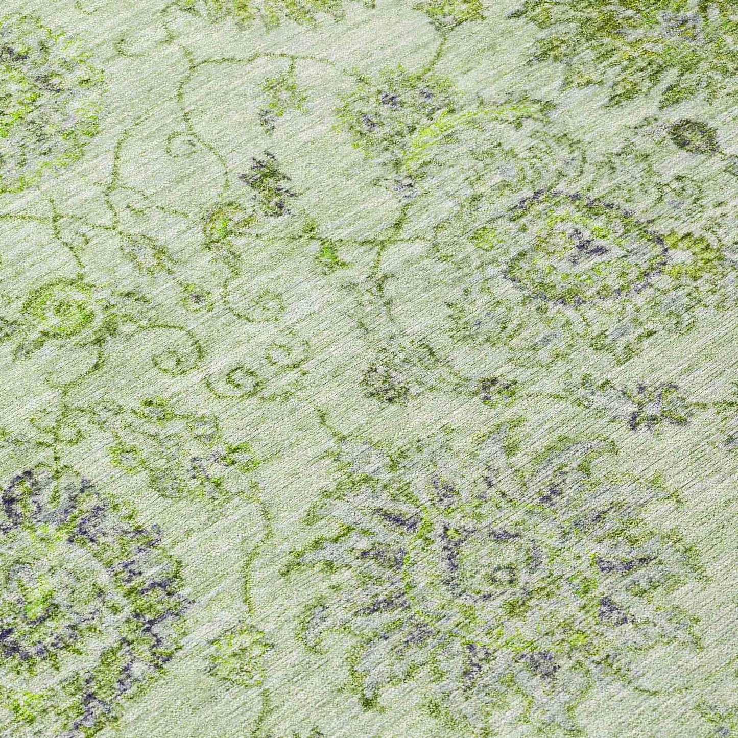 Raeora Green Washable Indoor-Outdoor Rug
