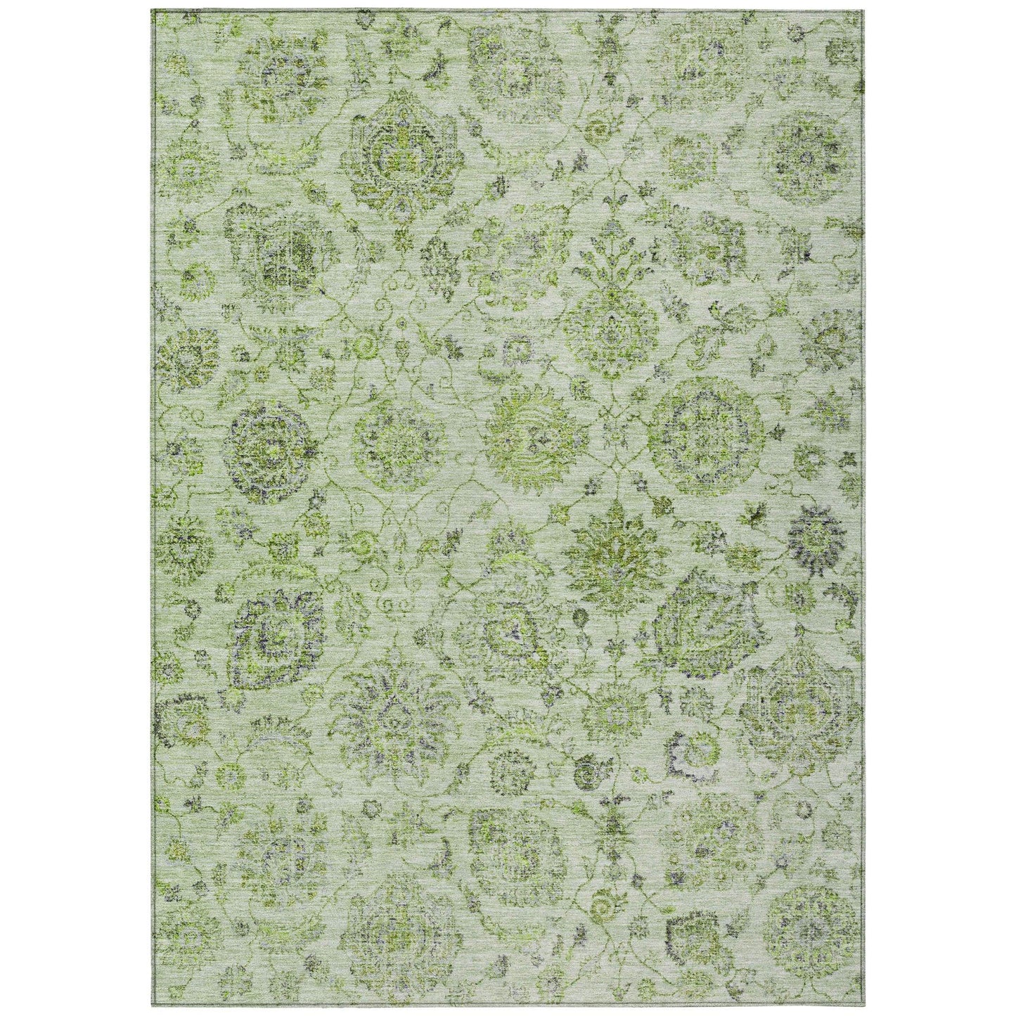 Raeora Green Washable Indoor-Outdoor Rug