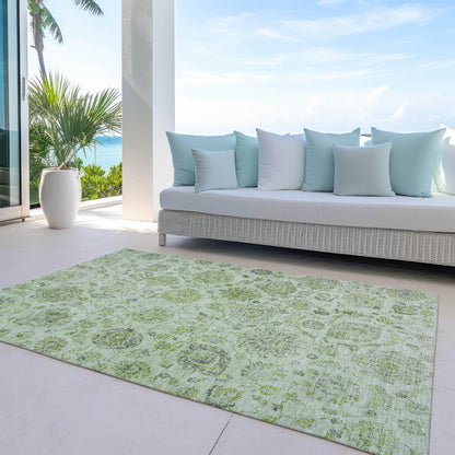 Raeora Green Washable Indoor-Outdoor Rug