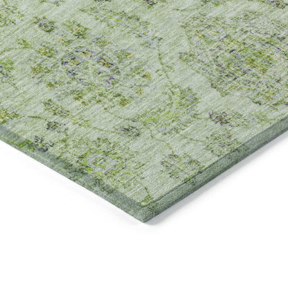 Raeora Green Washable Indoor-Outdoor Rug