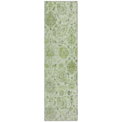 Raeora Green Washable Indoor-Outdoor Rug