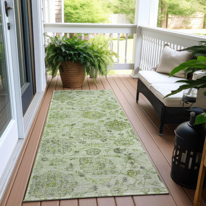 Raeora Green Washable Indoor-Outdoor Rug