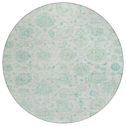 Raeora Teal Washable Indoor-Outdoor Rug