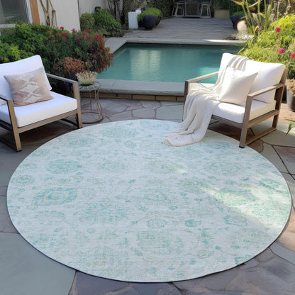 Raeora Teal Washable Indoor-Outdoor Rug