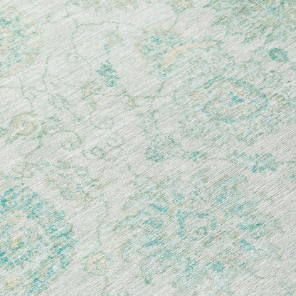 Raeora Teal Washable Indoor-Outdoor Rug
