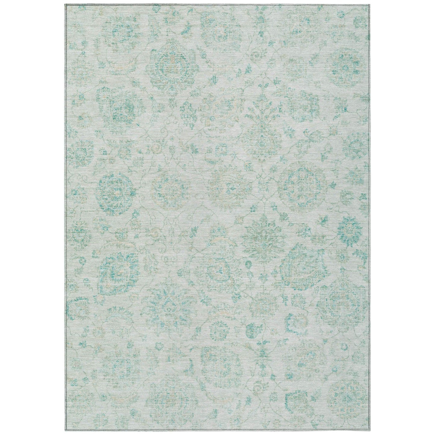 Raeora Teal Washable Indoor-Outdoor Rug