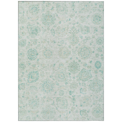 Raeora Teal Washable Indoor-Outdoor Rug