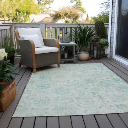 Raeora Teal Washable Indoor-Outdoor Rug