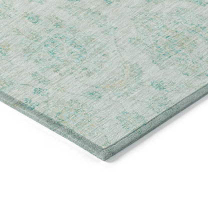 Raeora Teal Washable Indoor-Outdoor Rug