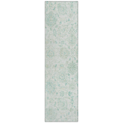 Raeora Teal Washable Indoor-Outdoor Rug