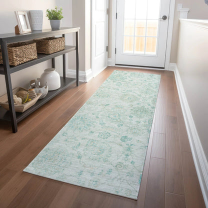 Raeora Teal Washable Indoor-Outdoor Rug