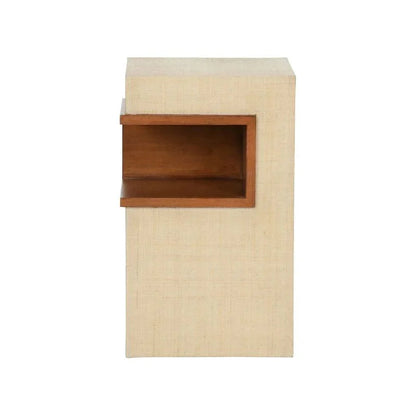 Raffia Covered Book Nook Table - LOOMLAN - Wildwood - Side Tables