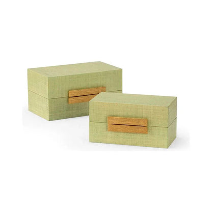 Raffia Covered Box (Set of 2) - LOOMLAN - Chelsea House - Boxes & Bowls