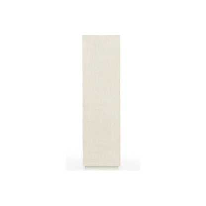 Raffia Raffia Covered White Pedestal - LOOMLAN - Chelsea House - Side Tables