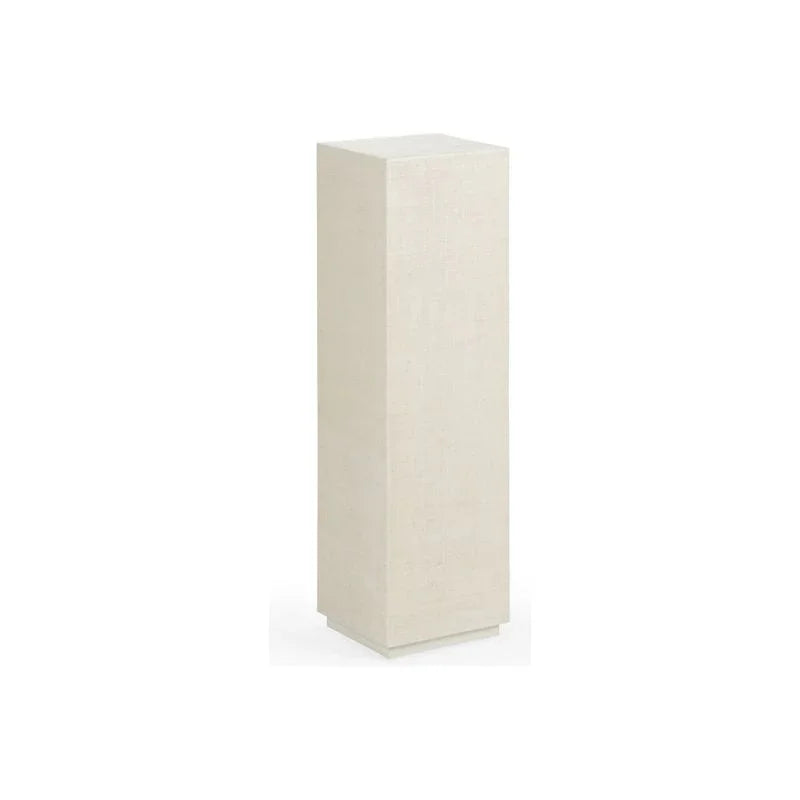 Raffia Raffia Covered White Pedestal - LOOMLAN - Chelsea House - Side Tables