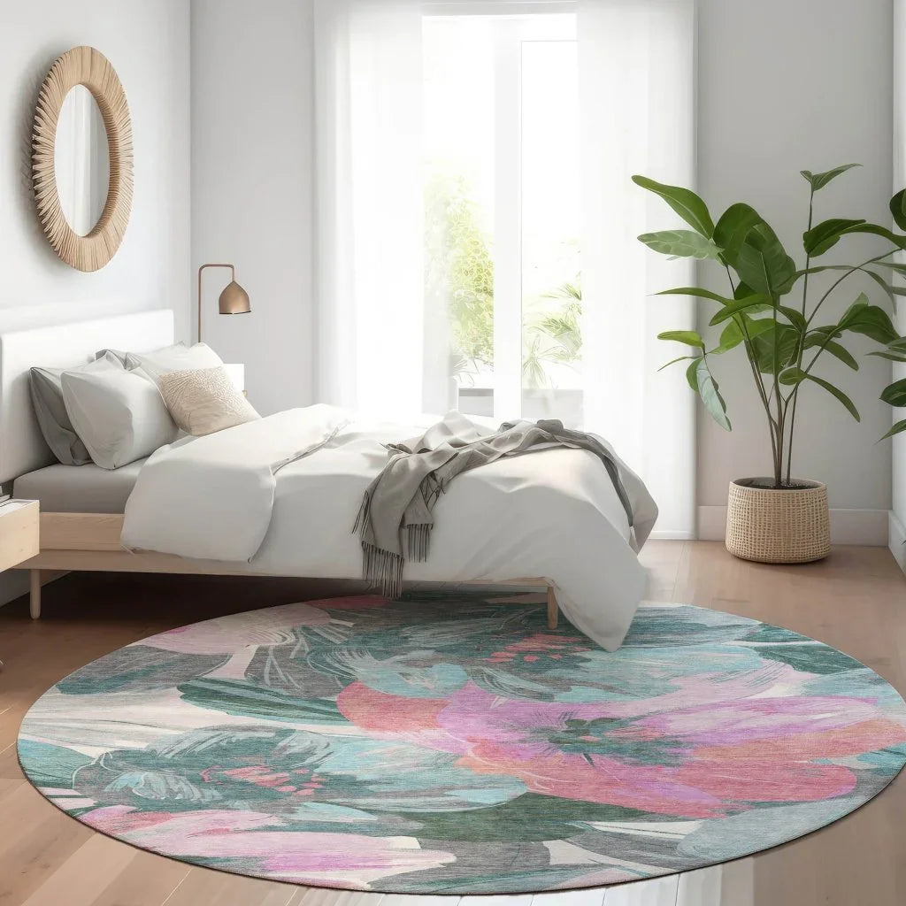 Raffila Teal Washable Indoor - Outdoor Rug - LOOMLAN - LOOMLAN Rugs - Outdoor Rugs