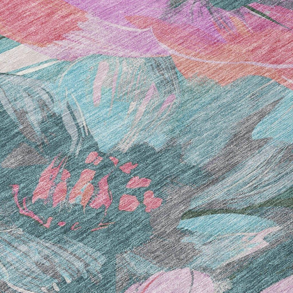 Raffila Teal Washable Indoor - Outdoor Rug - LOOMLAN - LOOMLAN Rugs - Outdoor Rugs