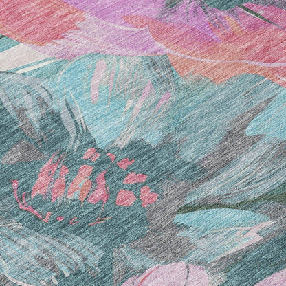 Raffila Teal Washable Indoor - Outdoor Rug - LOOMLAN - LOOMLAN Rugs - Outdoor Rugs