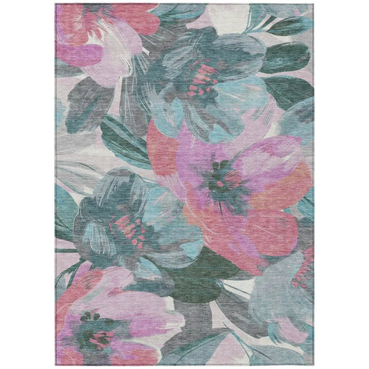 Raffila Teal Washable Indoor - Outdoor Rug - LOOMLAN - LOOMLAN Rugs - Outdoor Rugs