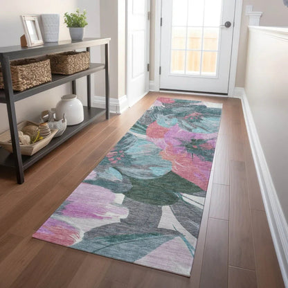 Raffila Teal Washable Indoor - Outdoor Rug - LOOMLAN - LOOMLAN Rugs - Outdoor Rugs