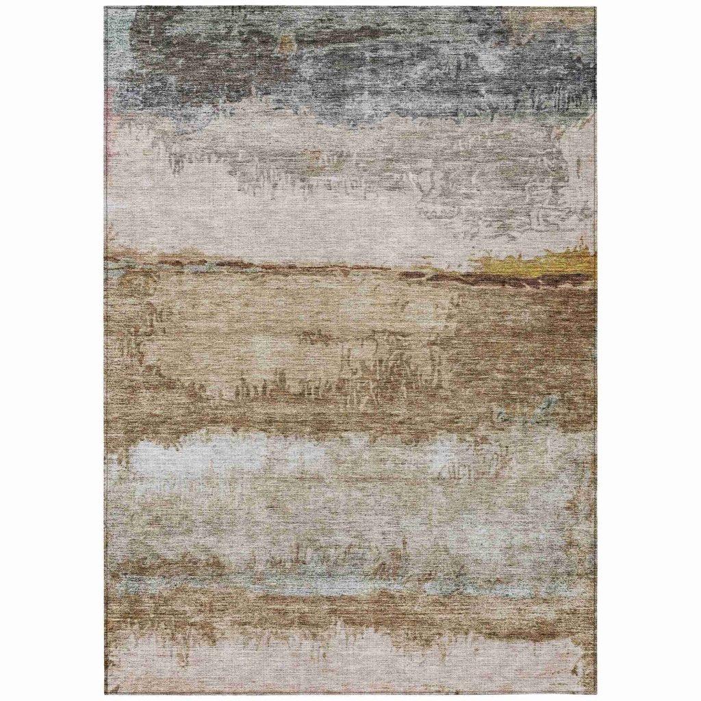 Raffinna Brown Washable Indoor - Outdoor Rug - LOOMLAN - LOOMLAN Rugs - Outdoor Rugs