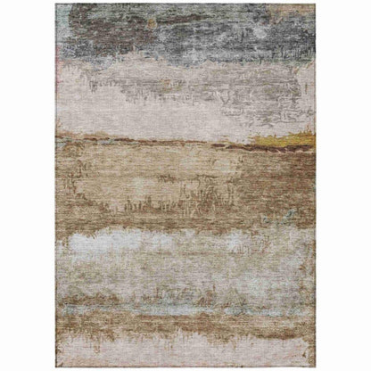 Raffinna Brown Washable Indoor - Outdoor Rug - LOOMLAN - LOOMLAN Rugs - Outdoor Rugs