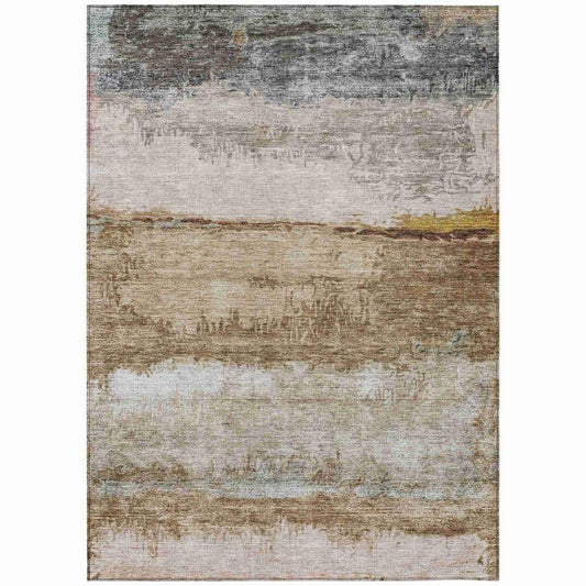 Raffinna Brown Washable Indoor - Outdoor Rug - LOOMLAN - LOOMLAN Rugs - Outdoor Rugs