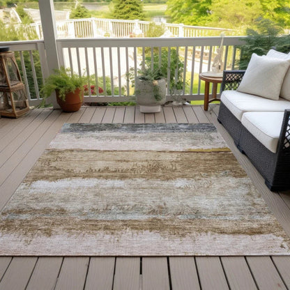 Raffinna Brown Washable Indoor - Outdoor Rug - LOOMLAN - LOOMLAN Rugs - Outdoor Rugs