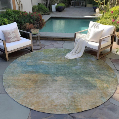Raffira Green Washable Indoor-Outdoor Rug-Outdoor Rugs-LOOMLAN Rugs-LOOMLAN