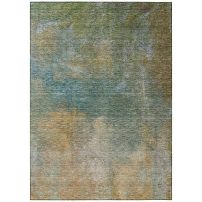 Raffira Green Washable Indoor-Outdoor Rug-Outdoor Rugs-LOOMLAN Rugs-2'6" x 3'10"-LOOMLAN