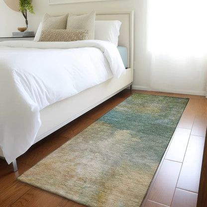 Raffira Green Washable Indoor-Outdoor Rug-Outdoor Rugs-LOOMLAN Rugs-LOOMLAN