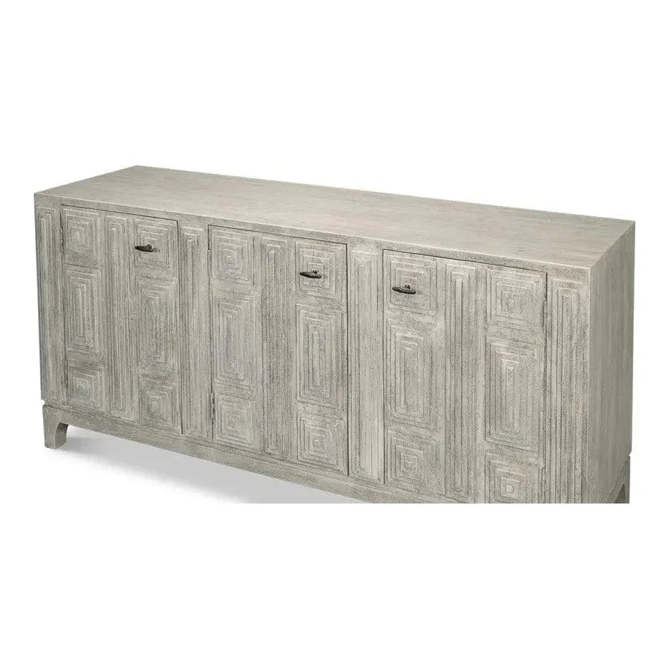 Rafina Three Door Cabinet For Living Room - LOOMLAN - Sarreid - Sideboards