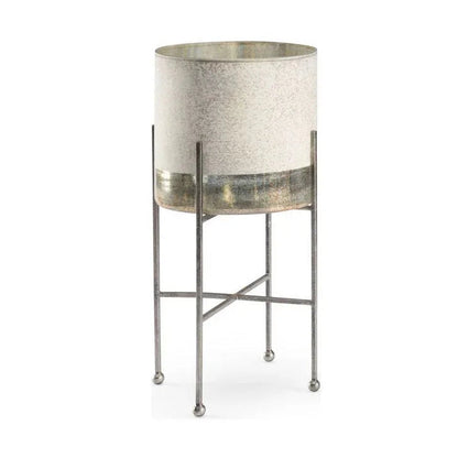 Ragsdale Rustic Silver Trim Patio Candleholder - LOOMLAN - Chelsea House - Candle Holders