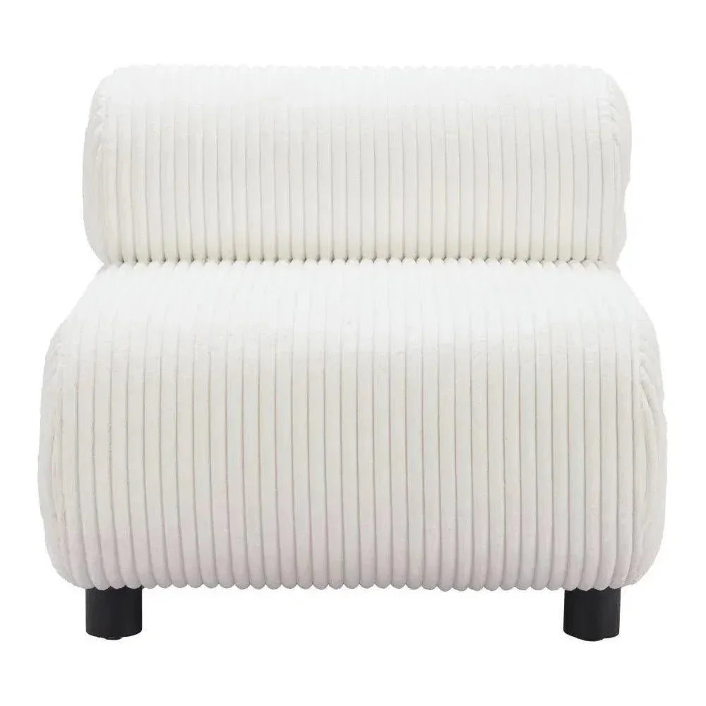 Rahat Wood White Armless Accent Chair - LOOMLAN - Zuo Modern - Club Chairs