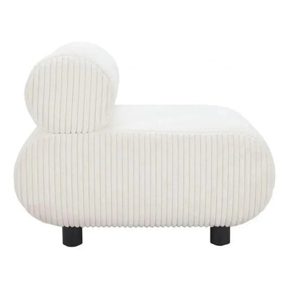 Rahat Wood White Armless Accent Chair - LOOMLAN - Zuo Modern - Club Chairs