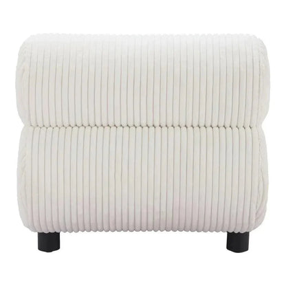 Rahat Wood White Armless Accent Chair - LOOMLAN - Zuo Modern - Club Chairs