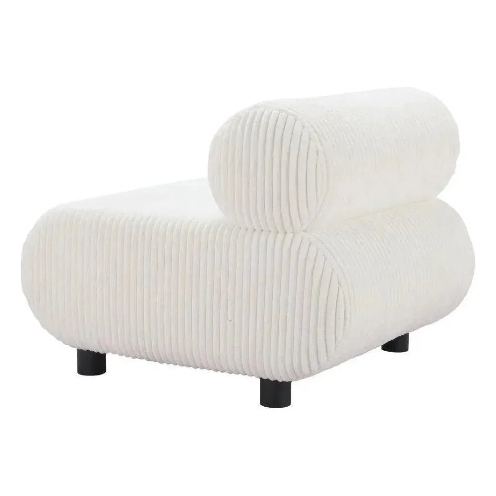 Rahat Wood White Armless Accent Chair - LOOMLAN - Zuo Modern - Club Chairs