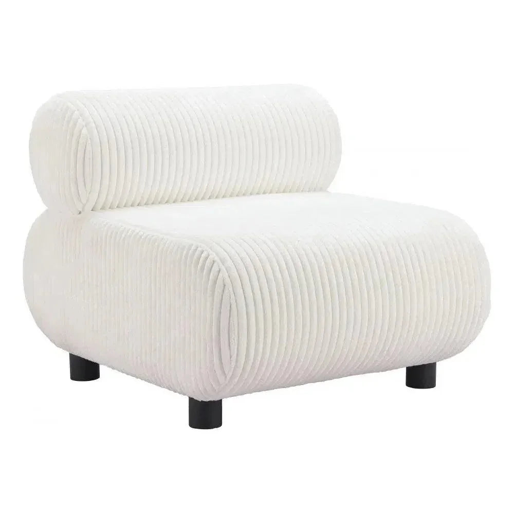 Rahat Wood White Armless Accent Chair - LOOMLAN - Zuo Modern - Club Chairs