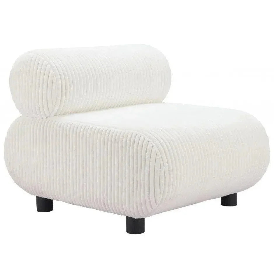 Rahat Wood White Armless Accent Chair - LOOMLAN - Zuo Modern - Club Chairs