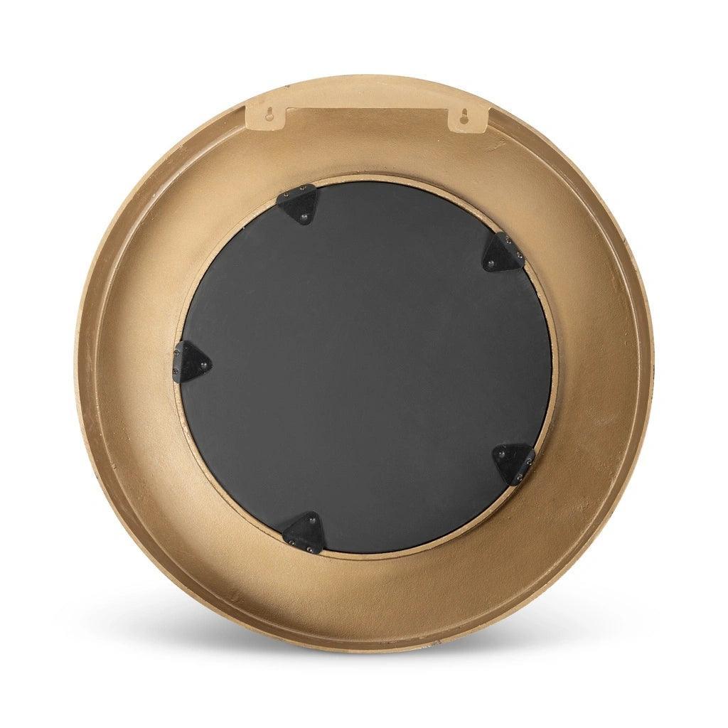 Rahi Reclaimed Cast Aluminum Round Wall Mirror - LOOMLAN - Urbia - Wall Mirrors