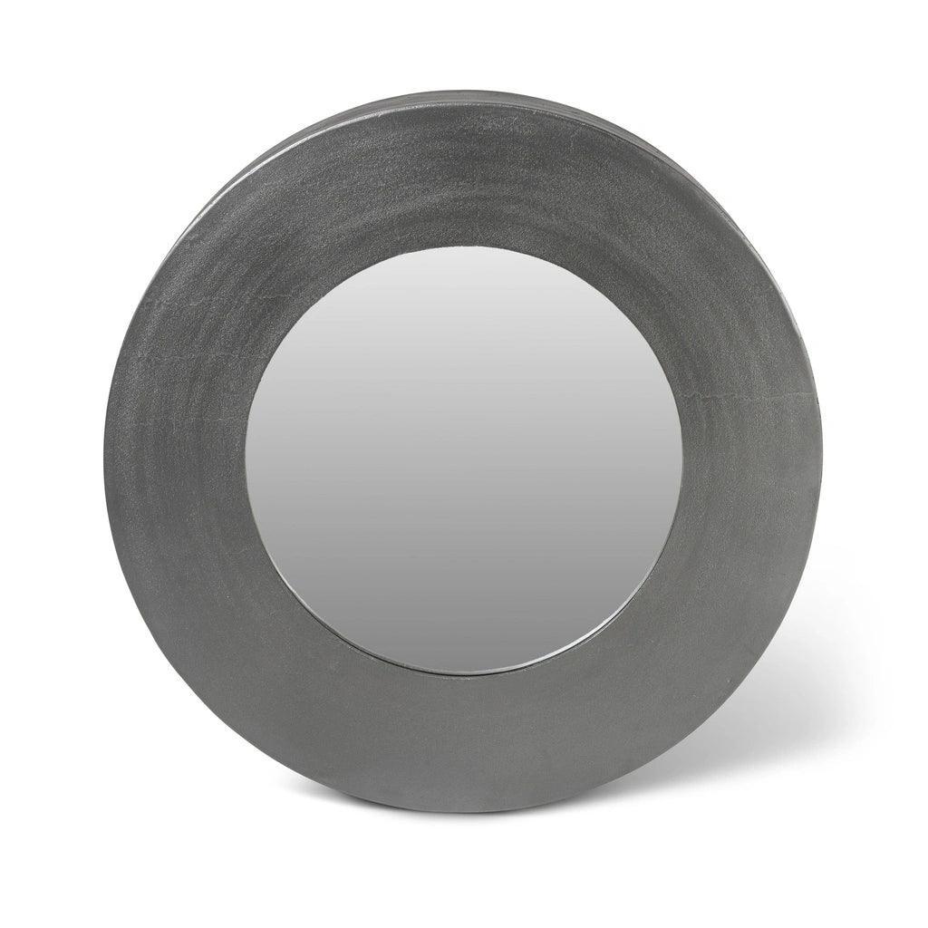 Rahi Reclaimed Cast Aluminum Round Wall Mirror - LOOMLAN - Urbia - Wall Mirrors